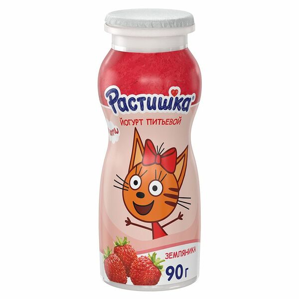Йогурт Растишка питьевой земляника 1.6%, 90г