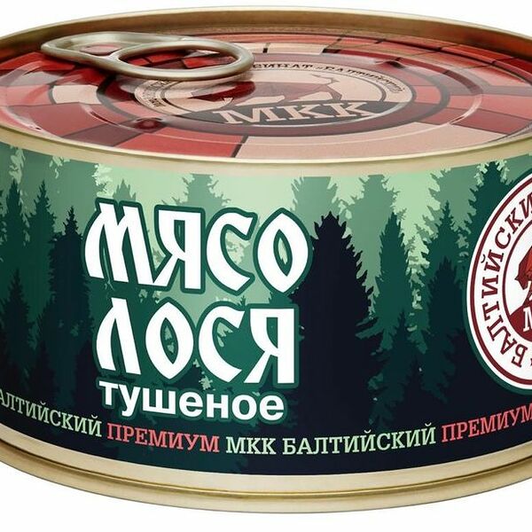 Мясные консервы Балтийский Деликатес мясо лося тушёное, 325г