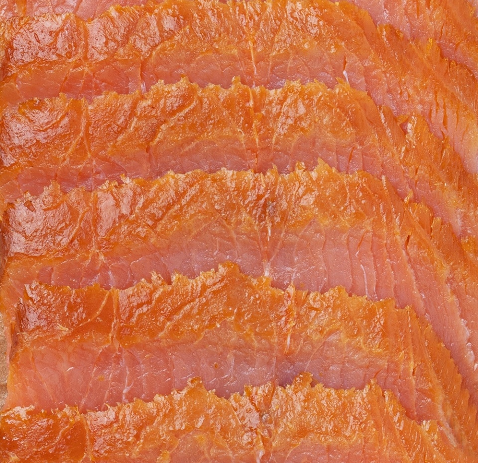 

Лосось Азбука вкуса (семга) холодного копчения ломтики без кожи 170 г