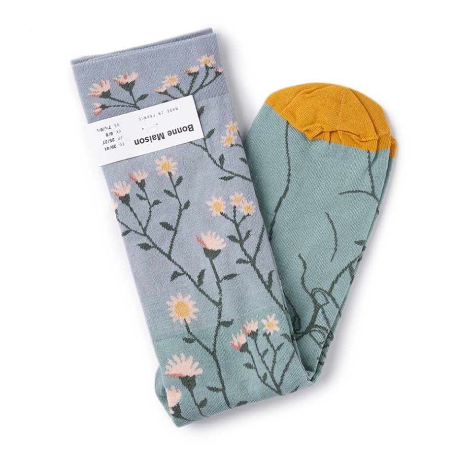 

Носки женские Camomile Rain высокие, Bonne Maison, размер 39/41, Франция