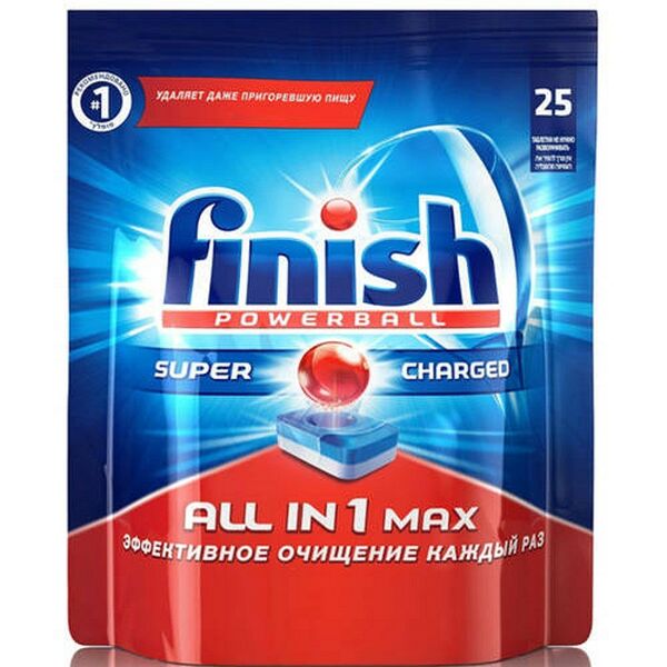 Таблетки для ПММ FINISH POWERBALL All in1 MAX, 25шт