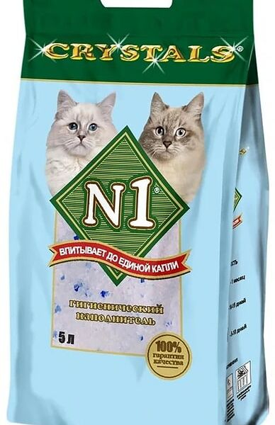 Наполнитель для кошачьего туалета N1 Crystals силикагелевый, 5 л