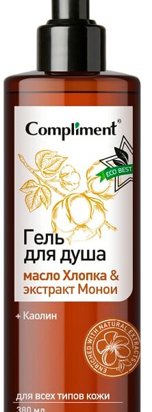 Гель для душа Compliment Eco Best масло Хлопка & экстракт Монои 380мл