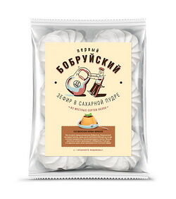 Зефир Со вкусом крем-брюле вес 250г. Красный Пищевик