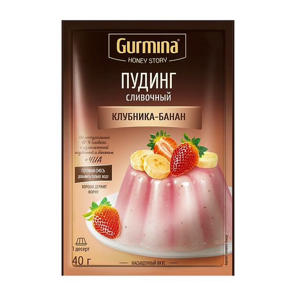 Пудинг сливочный Gurmina Клубника-банан 40г