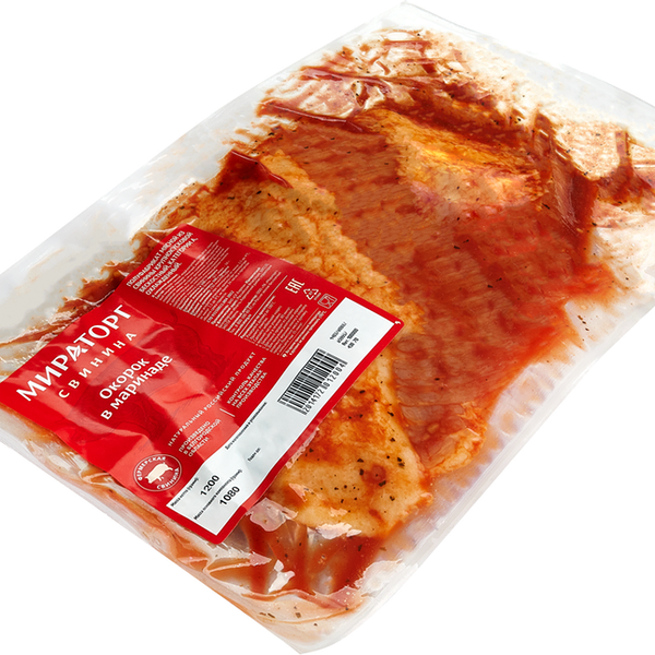 Свинина МИРАТОРГ окорок в маринаде б/к в/у охл вес до 1.5 кг