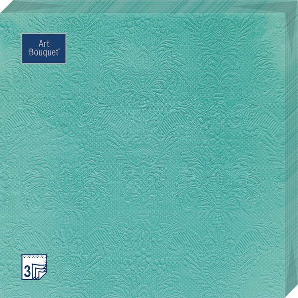 Салфетки Bouquet 33х33, 3 слоя, аквамарин палевый, 16 шт