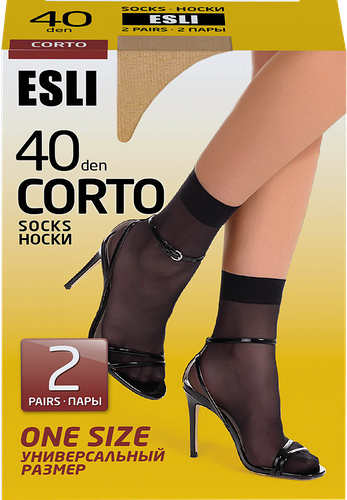 Носки женские Esli Corto р. 23–25, 40 den visione, Арт. 8С-7СПЕ, 2пары