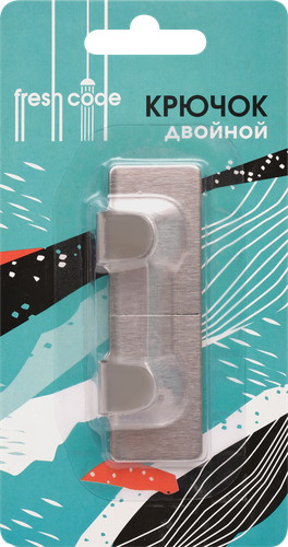 

Крючок FRESH CODE на липкой основе, средний, металл, 2шт