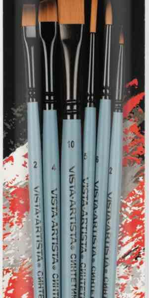 Набор кистей синтетика Vista-Artista VABS-04 короткая ручка, 6 шт.