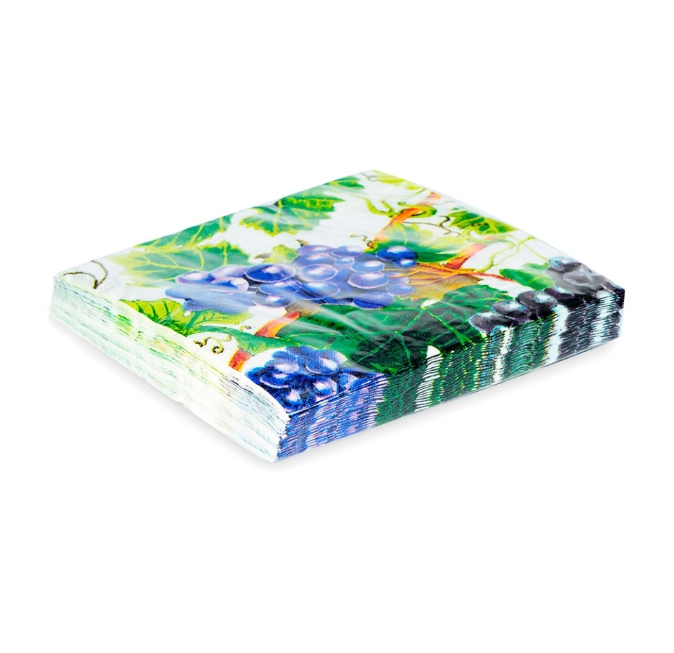 

Салфетки одноразовые Living House Виноград размер 33х33 см трехслойные 20 шт