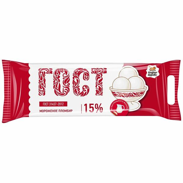 Пломбир Бодрая Корова 15%, 1кг