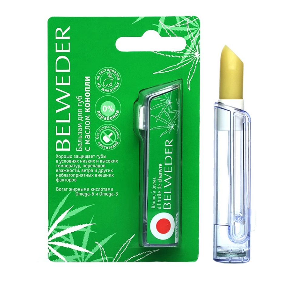 

Бальзам для губ с маслом конопли Belweder