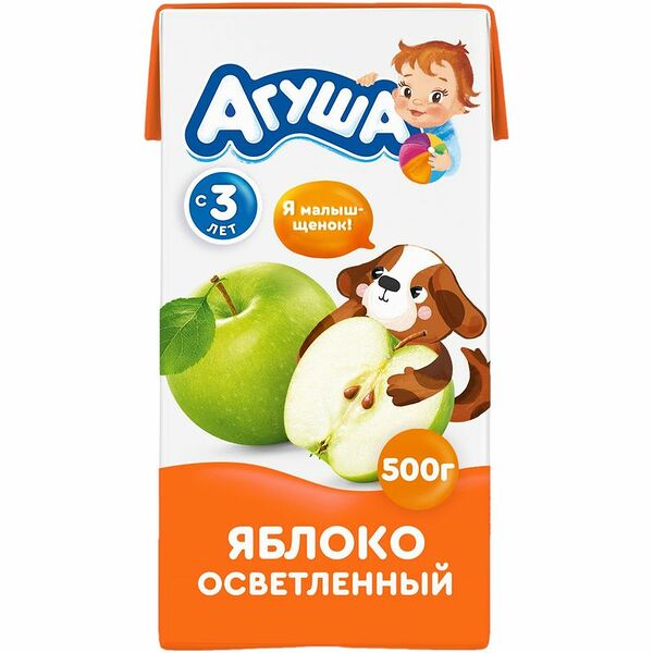 Сок осветлённый Агуша Яблоко