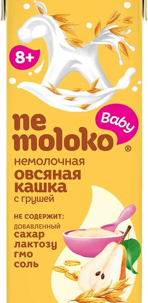 Каша Nemoloko овсяная безмолочная груша 200мл