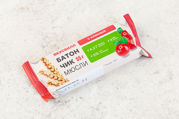 Батончик-мюсли с клюквой