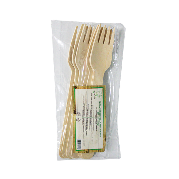 Вилка Pulpstyle одноразовая деревянная 16 см 6 шт