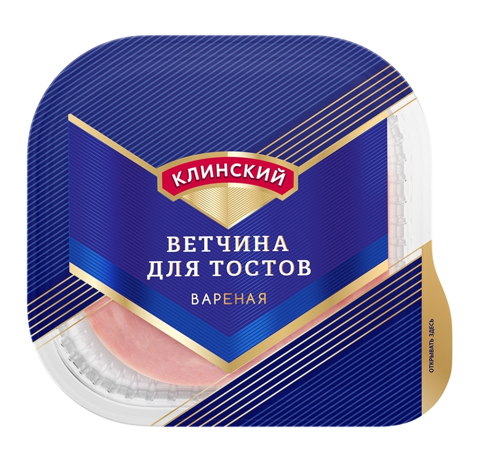 

Ветчина вареная Клинский для тостов категория А нарезка 210 г