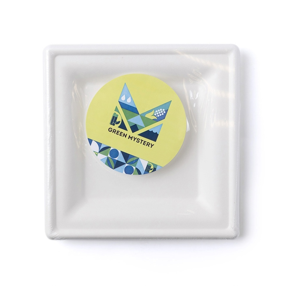 

Набор тарелок GREEN MYSTERY квадратных из сахарного тростника белые, 203*203*20,5мм, 3шт, Китай
