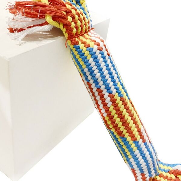 Особо прочный канат-игрушка с хрустом внутри для чистки зубов, для собак, яркий 30см