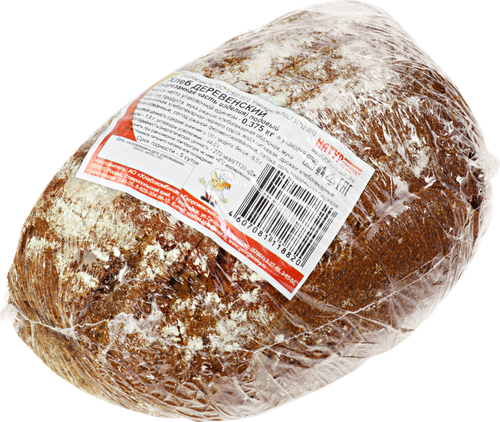 

Хлеб ржано-пшеничный подовый Георгиевский Хлебокомбинат Деревенский половинка в нарезке 375 г