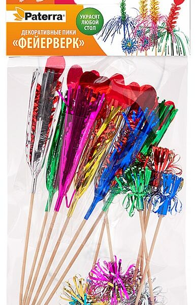 Декоративные пики Paterra Фейерверк 100 и 150мм 12шт