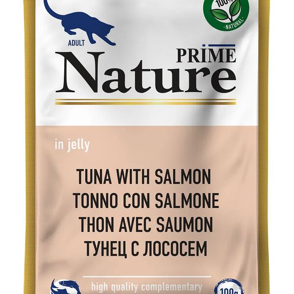 Влажный корм для кошек Prime Nature Тунец и лосось в желе 100г