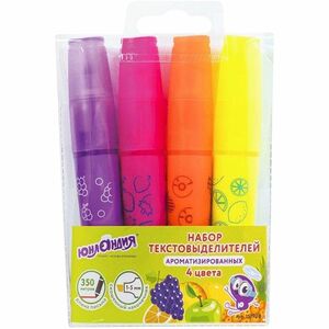 Текстовыделители Юнландия Фрукты ароматизированные 4 цвета