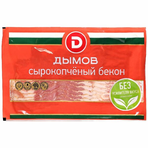 Бекон сырокопченый Дымов нарезка, 200 г