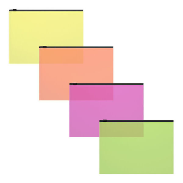 Zip-пакет пластиковый ErichKrause Fizzy Neon, C6, ассорти  53294
