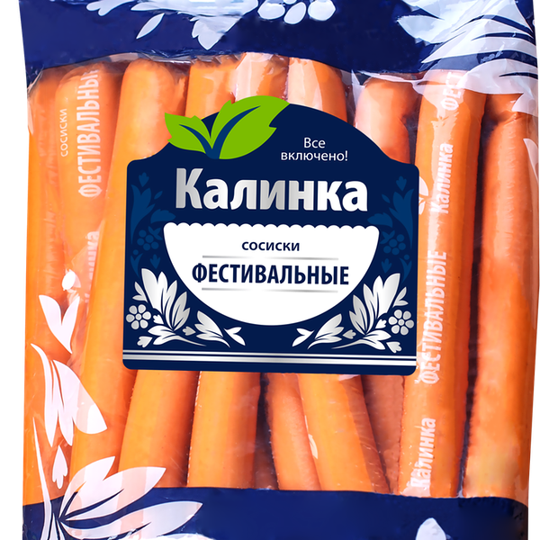 Сосиски КАЛИНКА Фестивальные из мяса м/а вес до 1.2 кг