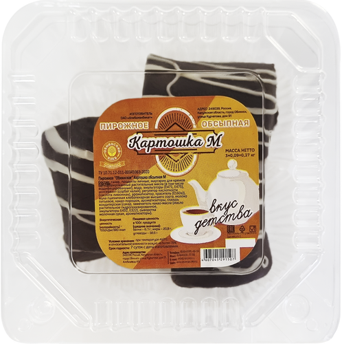 

Пирожное Обнинский хлеб Картошка обсыпная, 3х90 г