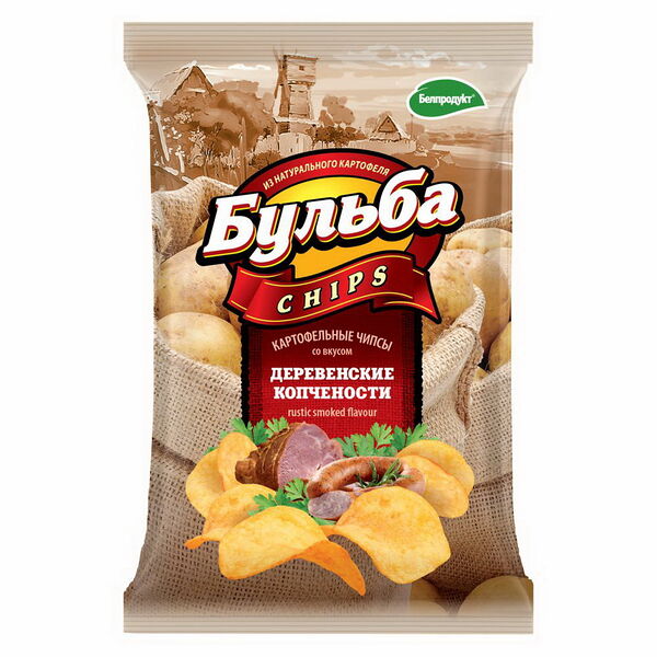 Чипсы Бульба chips картофельные со вк деревенских копченостей 75г