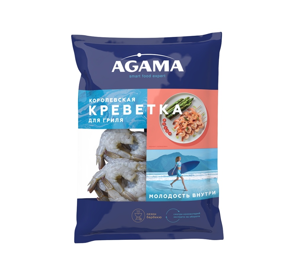 

Креветки королевские сыромороженные Agama очищенные размер, 850 г