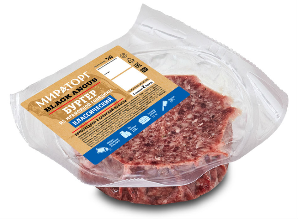 

Бургер Мираторг Black Angus Классический охлажденный 360 г