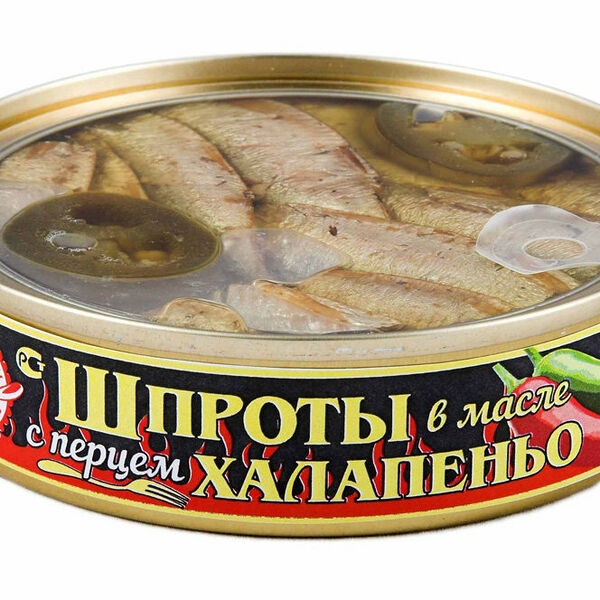 Шпроты ВК с халапеньо 160г прозрач крышка 16б/к