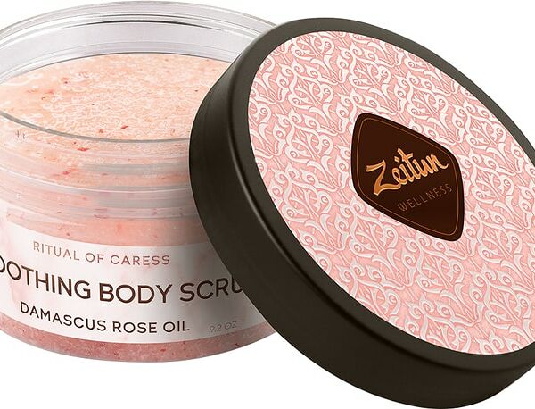 Скраб для тела Zeitun Ритуал нежности смягчающий с дамасской розой и маслом персика 250мл
