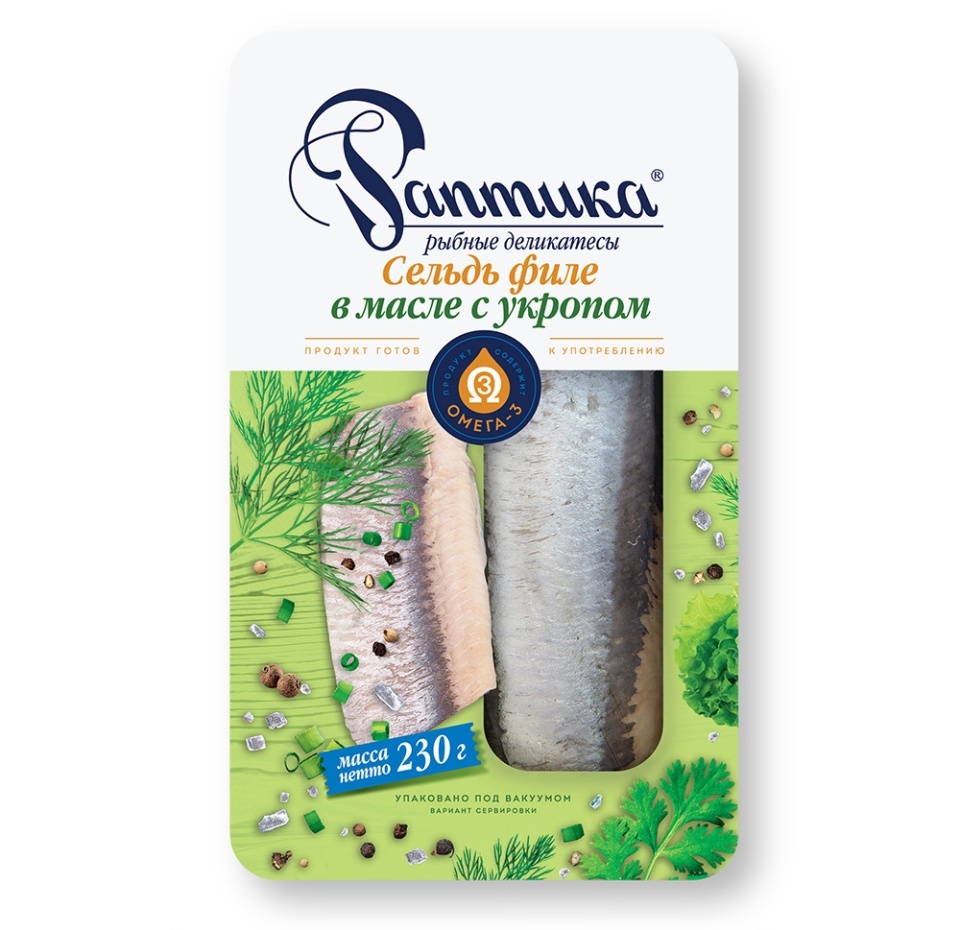 

Сельдь филе "Раптика" в масле с укропом 230 г, Россия