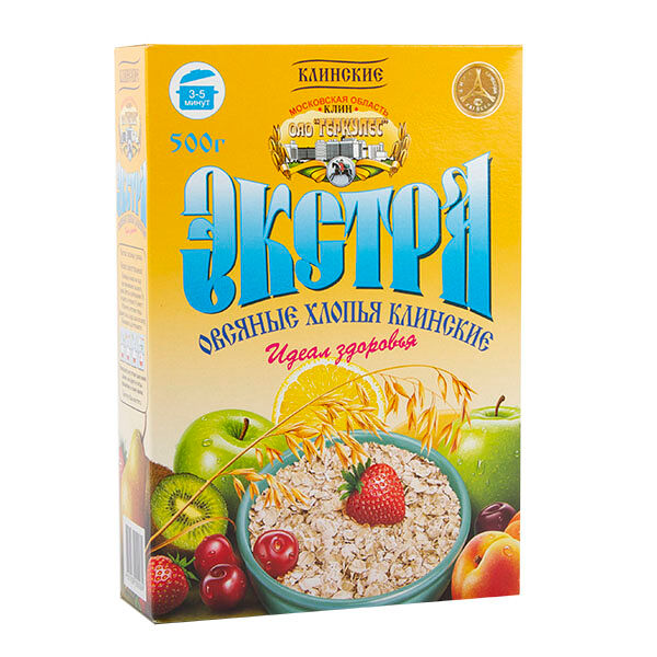 Хлопья овсяные Клинские Экстра 500 г