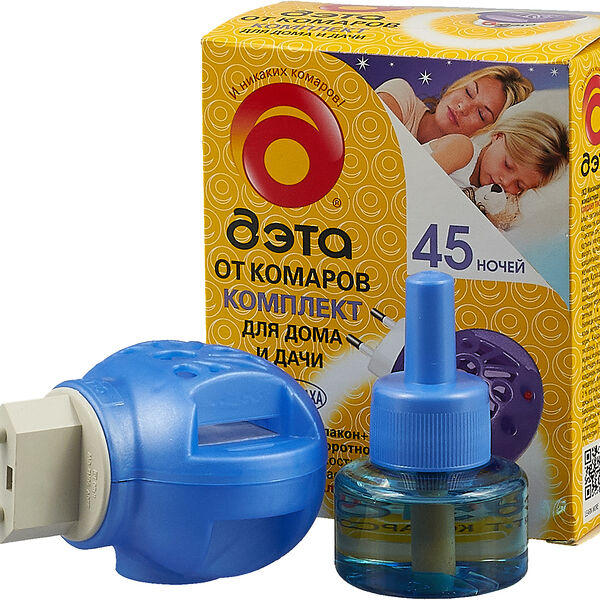 Фумигатор + жидкость от комаров Дэта Универсальный с индикатором включения 45 ночей