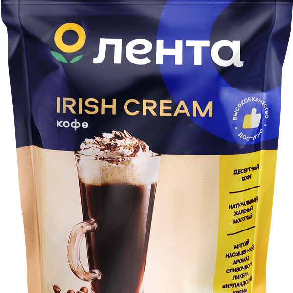 Кофе молотый ЛЕНТА Irish cream натуральный жареный