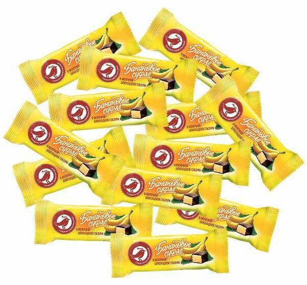 Конфеты Ашан Красная птица глазированные Банановое суфле