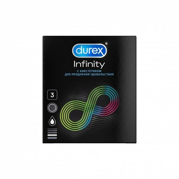 Презервативы Durex (№3 инфинити (infinity) глад.с анестетиком вар.2)