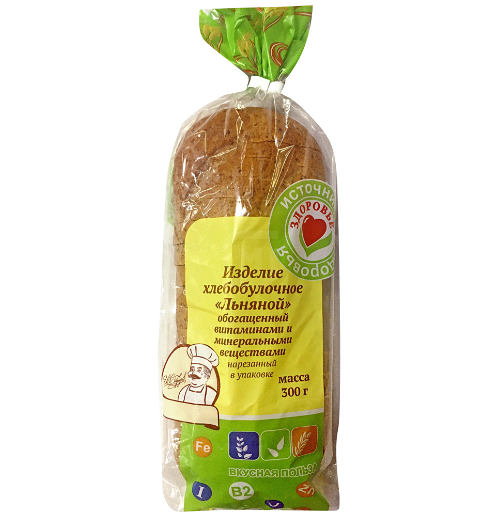 Хлеб пшеничный Саратовский ХК Льняной в нарезке