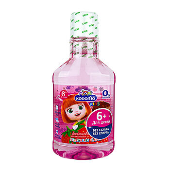 Ополаскиватель для полости рта для детей с 6 лет с ароматом клубники, Lion Kodomo, 250 мл, Таиланд