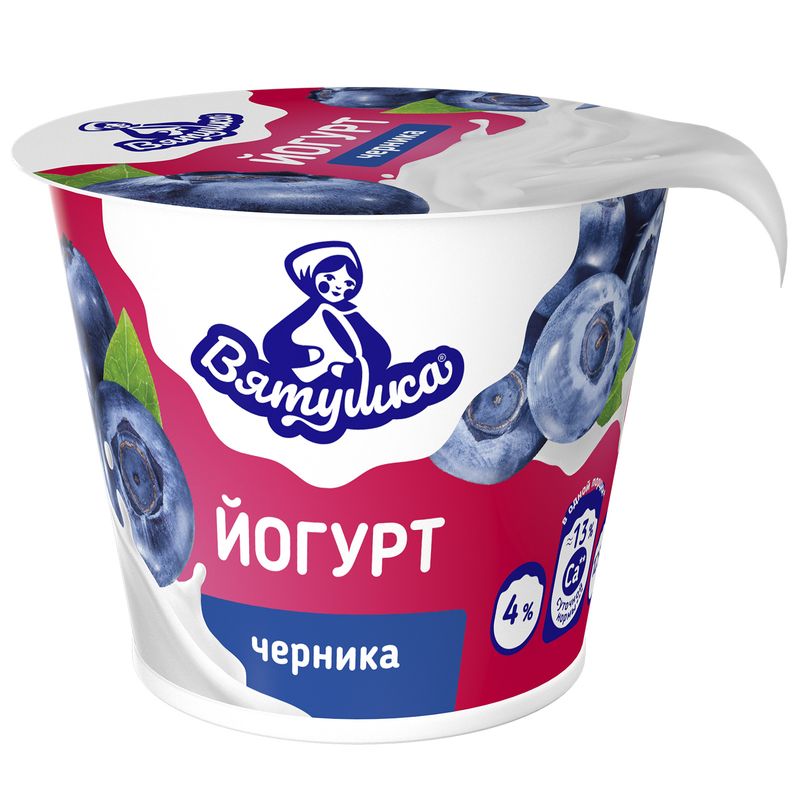 

Йогурт Вятушка Черника, 4% 125г