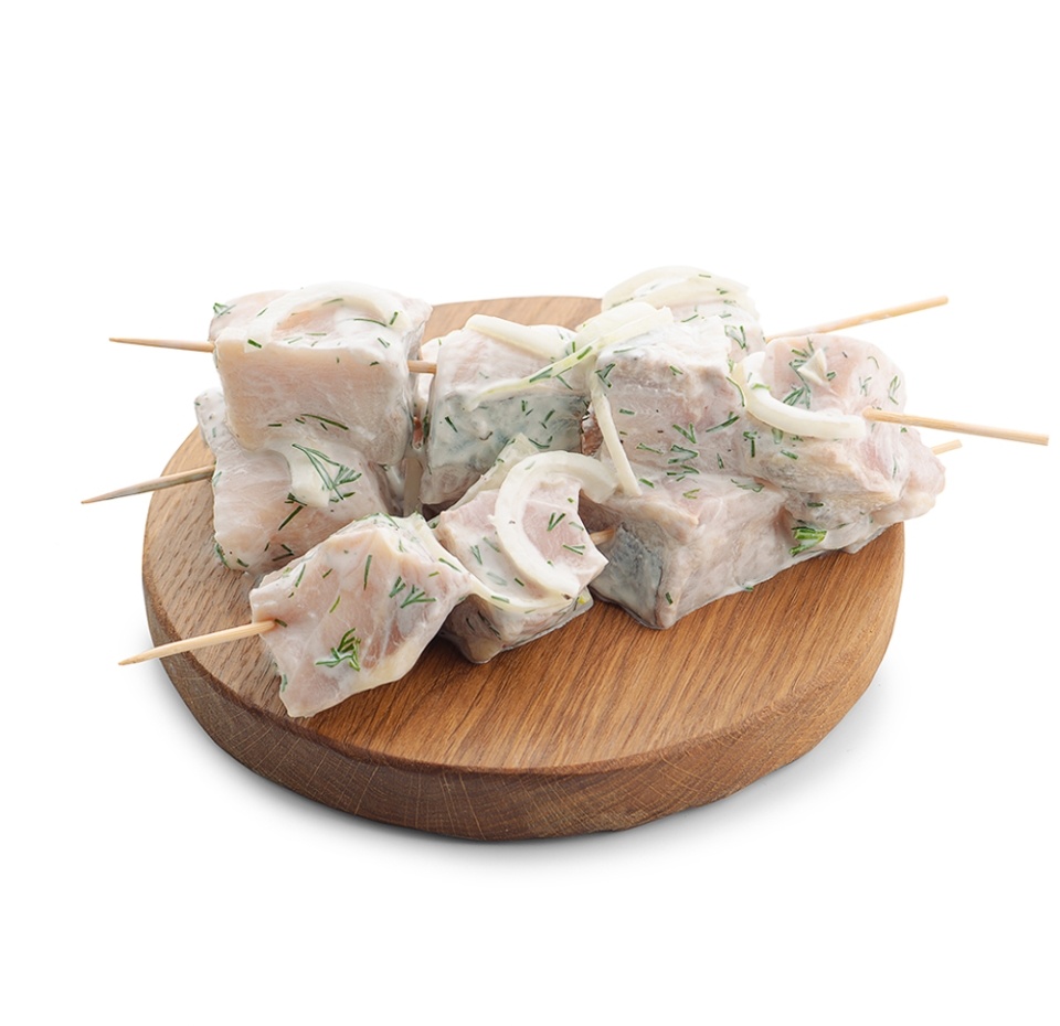 

Шашлык из осетрины со сметаной и зеленью от «Азбуки Вкуса»