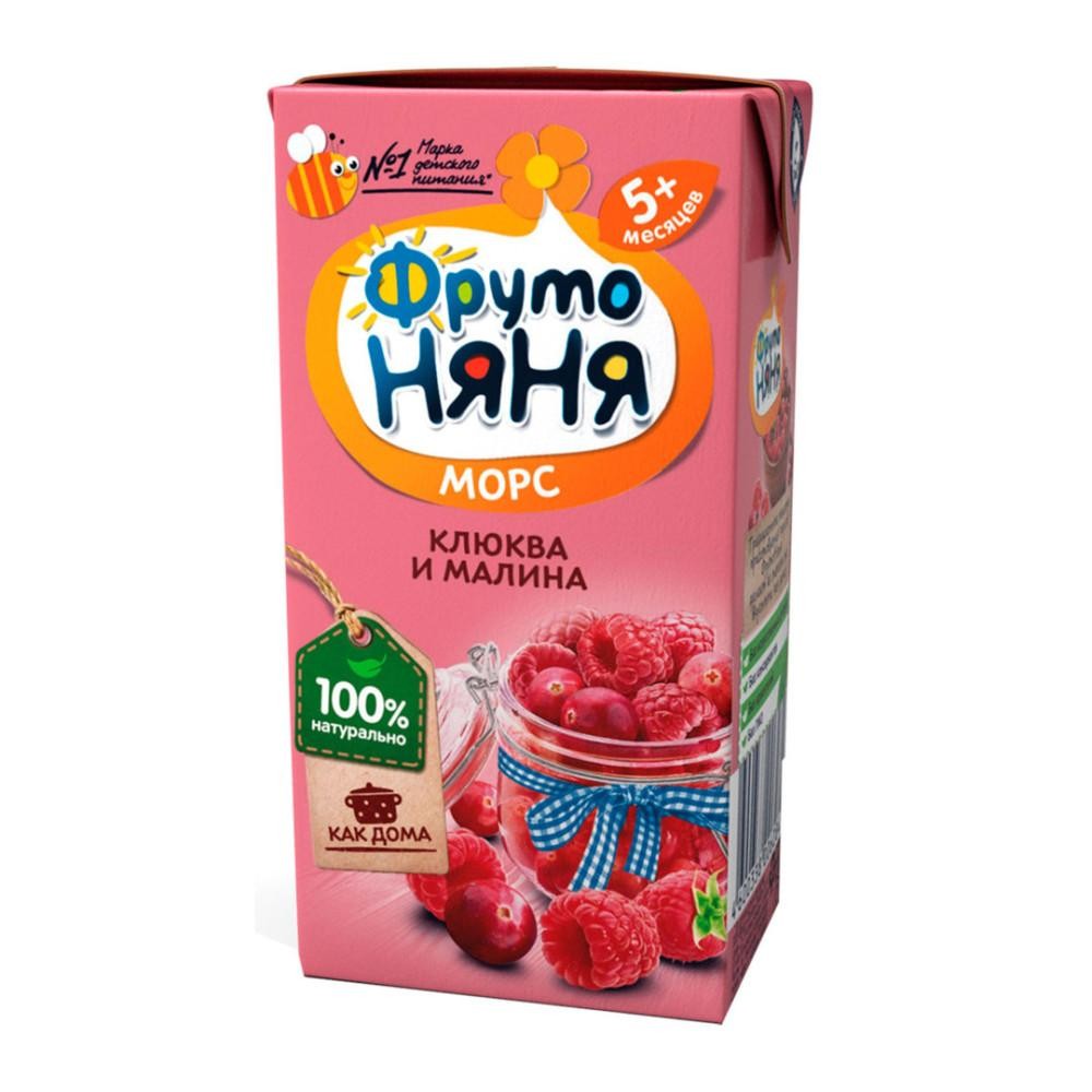 

Морс детский ФрутоНяня клюква и малина 200 мл