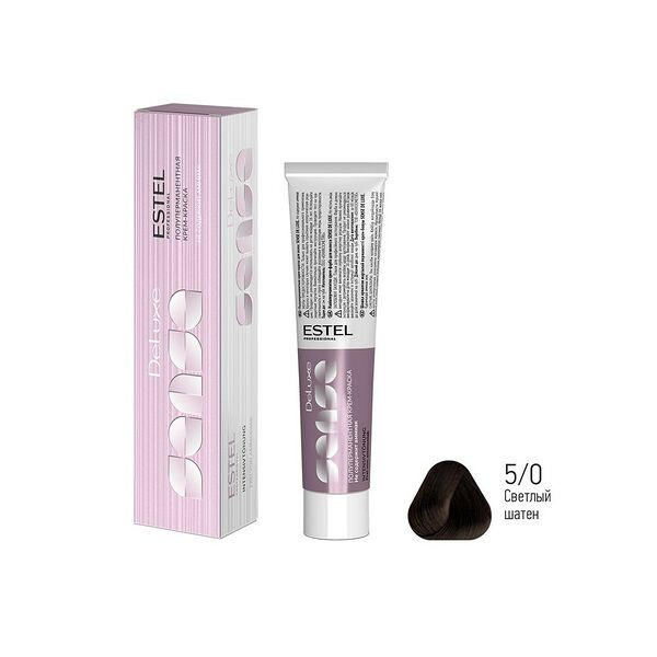 Полуперманентная крем-краска для волос Estel De Luxe Sense 5/0 Светлый шатен 