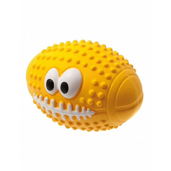 Pet Line Игрушка латексная Мяч регби с глазами 9,5 см